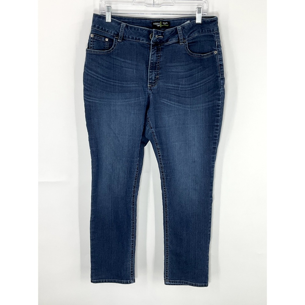 Riders By Lee Jeans‎ Women's 14 P Blue Mid Rise Skinny Curvy Fit Stretch Denim